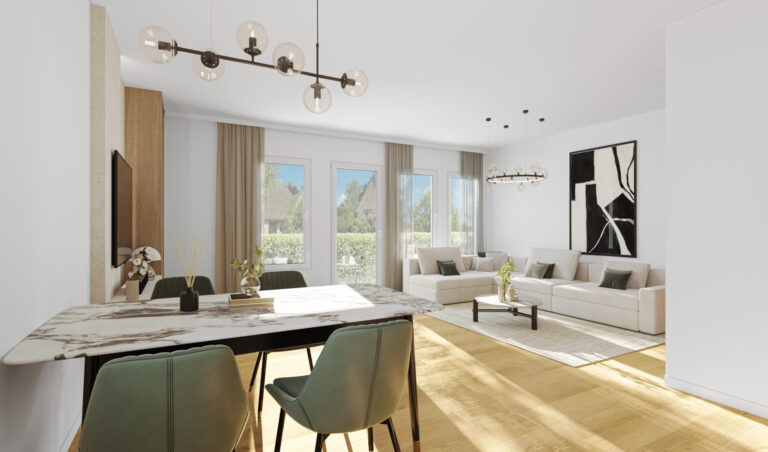 Ruhige Lage - Großes Grundstück – Efh Mit 665 M² Garten In Rosenthal 1 Visualisierung Esszimmer-Wohnzimmer-Küche_Eg-After